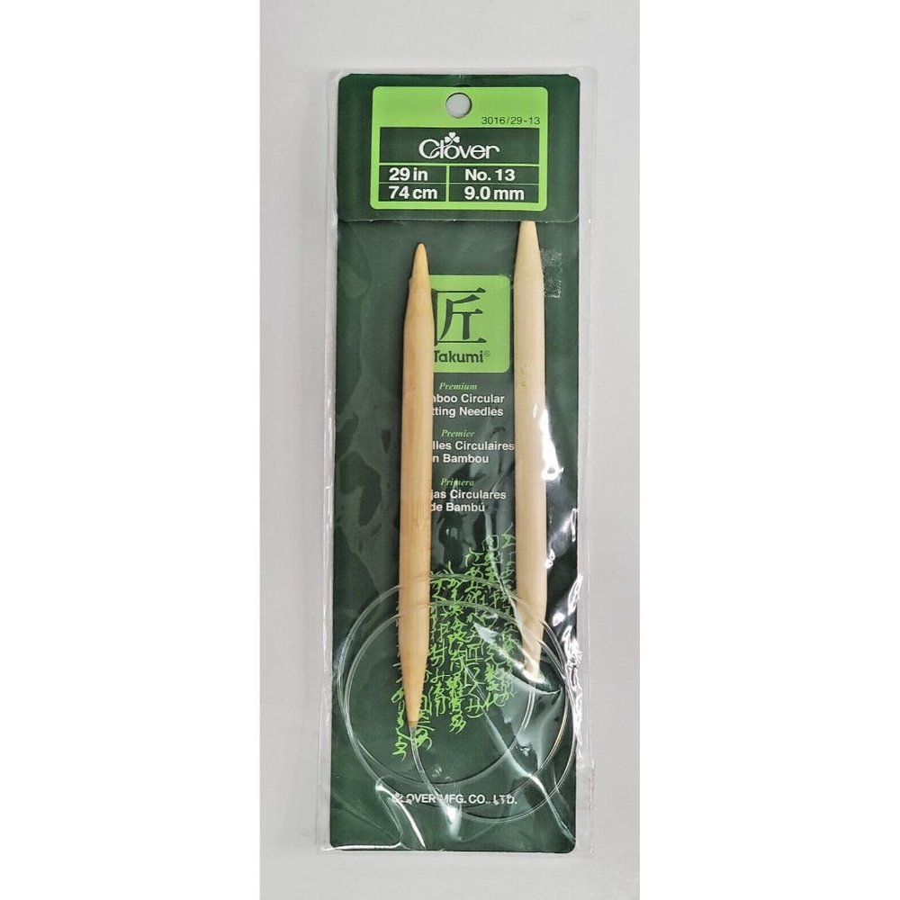 🎀 Clover Takumi Bamboo Circular Knitting Needles 29” No. 13 (9.0 mm) NEW